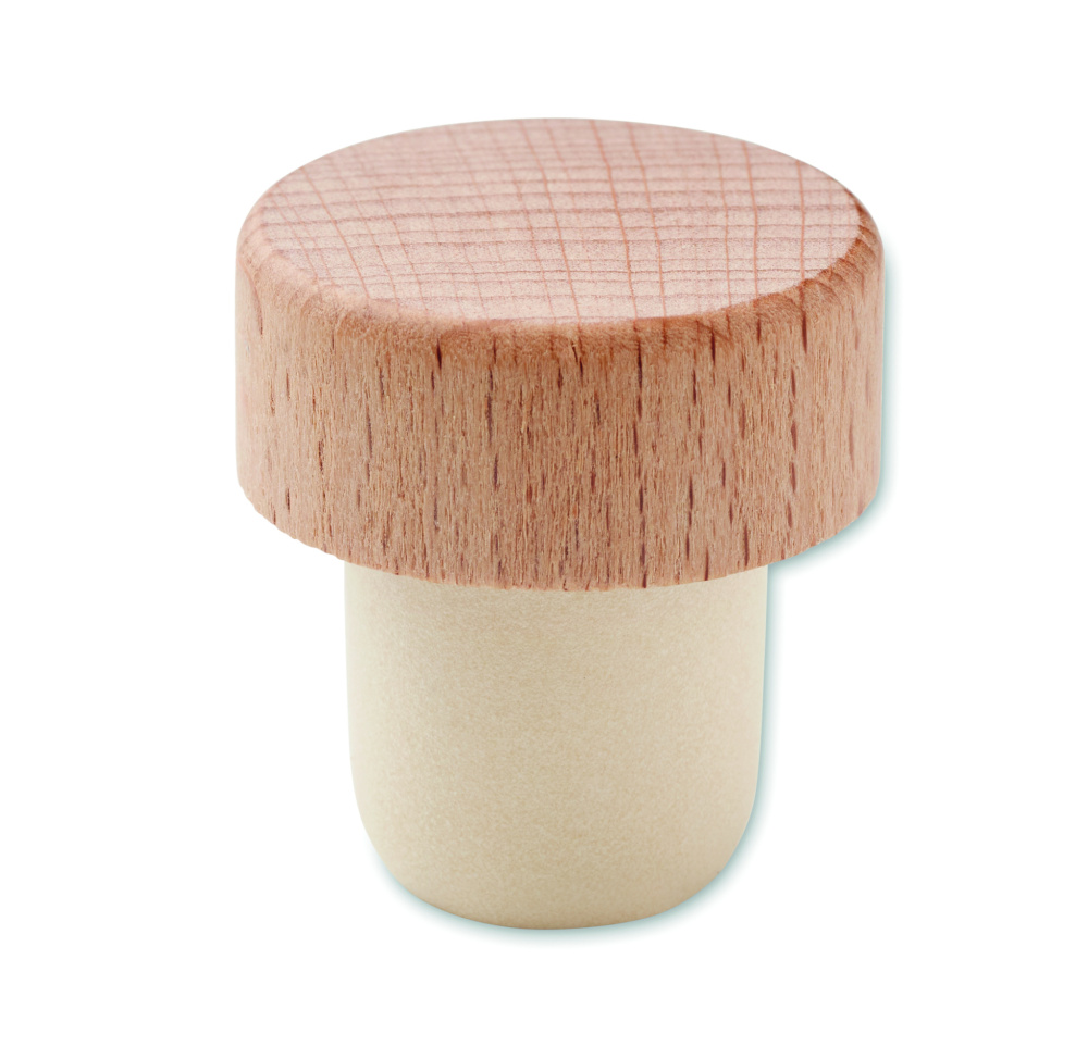 Logo trade promotional giveaways image of: Beech wood bottle stopper