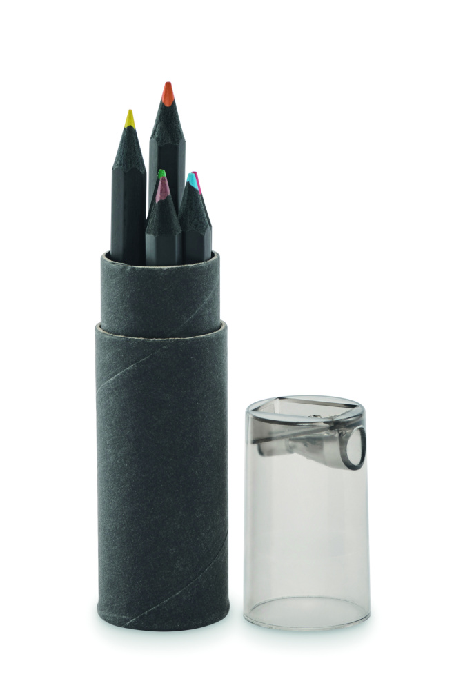 Logo trade business gift photo of: 6 black colouring pencils