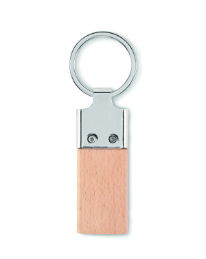 Logo trade promotional product photo of: Key ring with rubber wood