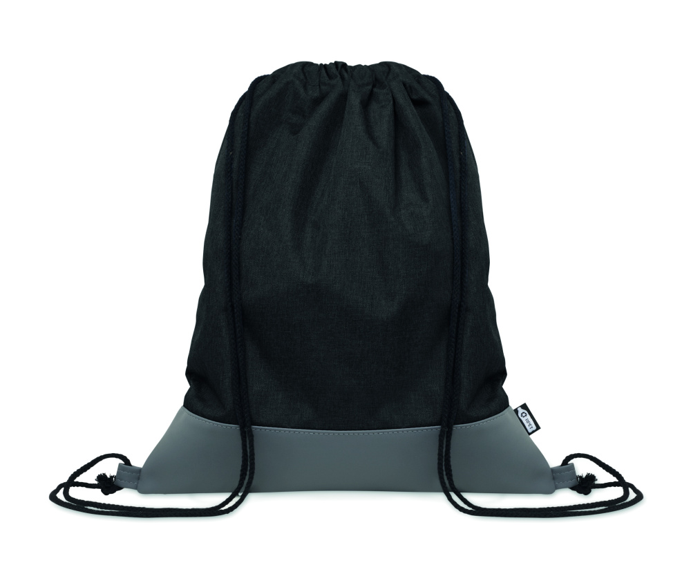 Logo trade promotional gifts image of: RPET PU drawstring bag 2 tone
