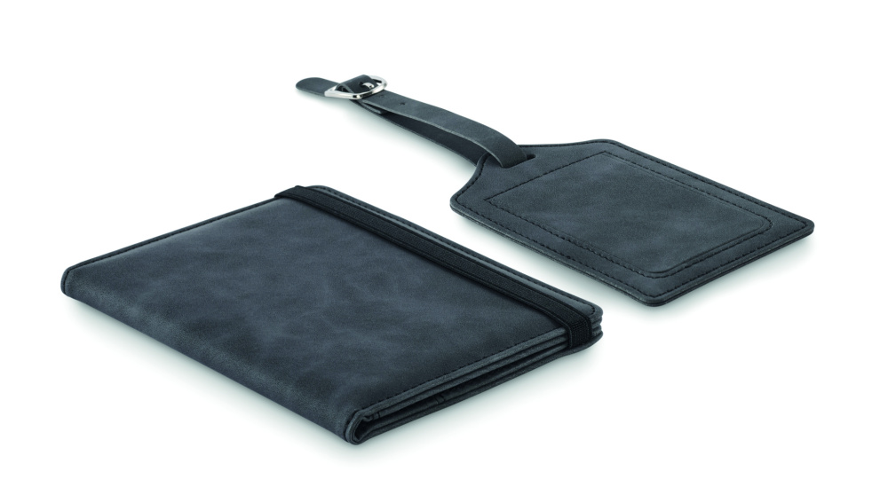 Logo trade promotional giveaway photo of: Passport and luggage tag set