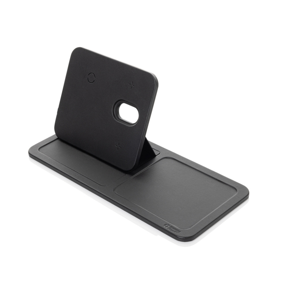 Logotrade promotional giveaways photo of: Swiss Peak 3 in 1 RCS recycled PU wireless charger desk tray