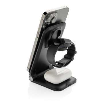 Logo trade promotional merchandise image of: Powerpal 3 in 1 RCS recycled plastic 15W charger