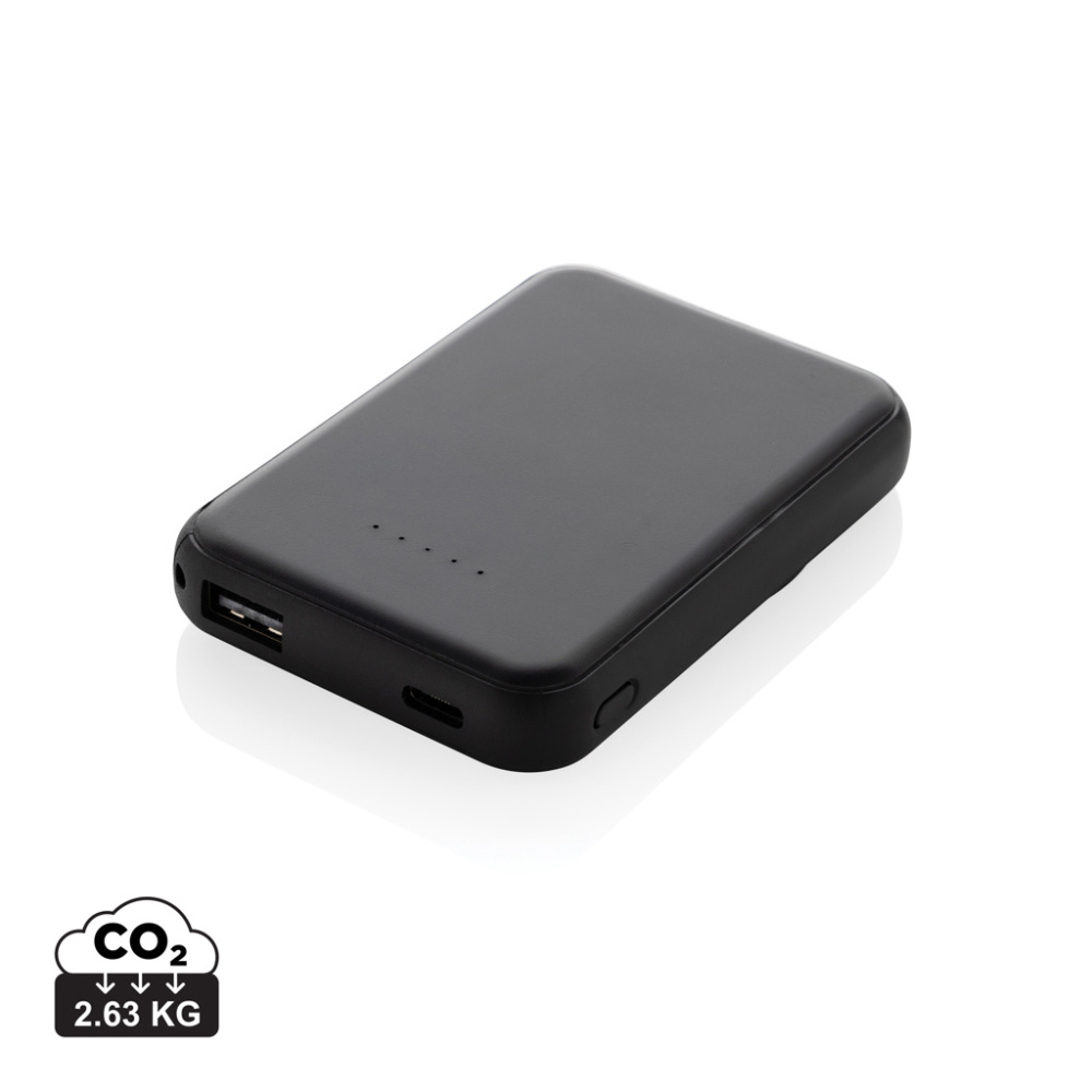 Logo trade promotional giveaway photo of: Stellar RCS recycled plastic 5000 mah 5W magnetic powerbank