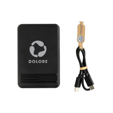 Logo trade promotional items image of: Zen RCS rplastic 5000 mah 5W magnetic bamboo powerbank