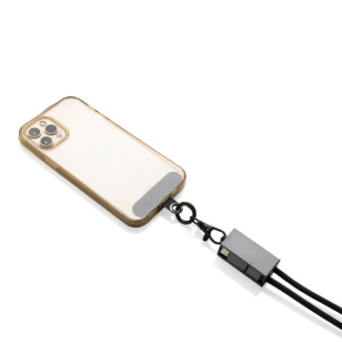 Logo trade promotional item photo of: Terra RCS recycled PET phone cord with dual charge cable