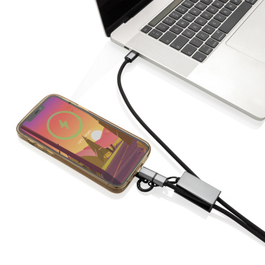 Logotrade promotional product picture of: Terra RCS recycled PET phone cord with dual charge cable