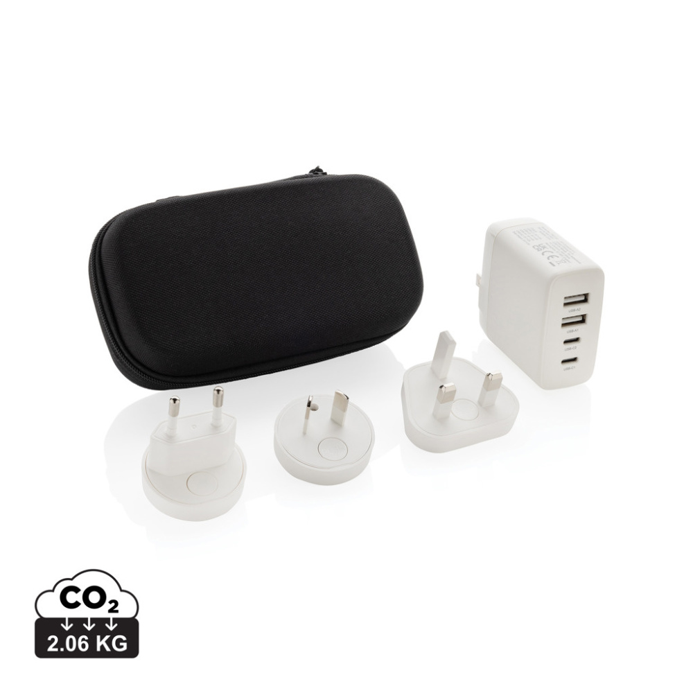 Logotrade promotional item picture of: TravelCharge Pro RCS rplastic travel charger with USB C