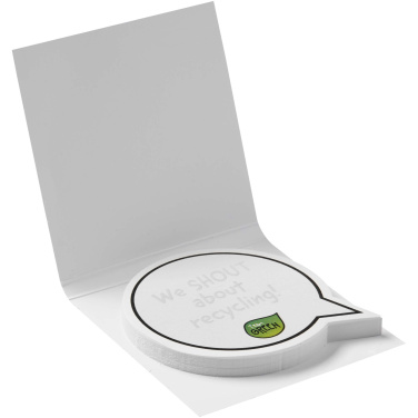 Logo trade business gift photo of: Sticky-Mate® soft cover speech bubble shaped sticky notes