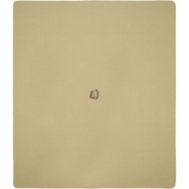 Logo trade promotional gifts image of: Huggy fleece plaid blanket with carry pouch 220x250 cm