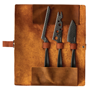 Logotrade promotional merchandise picture of: BOSKA Cheese Knife Set Monaco+ Black
