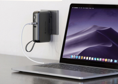 Logo trade promotional merchandise picture of: Urban Vitamin Eureka hybrid GANcharger 10000mah powerbank65W