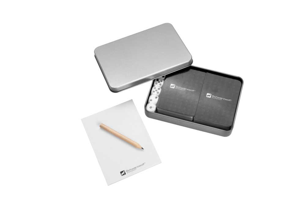 Logotrade promotional merchandise photo of: Set of playing cards and dice MURRAY Schwarzwolf