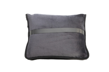 Logo trade business gifts image of: Blanket and pillow 2 in 1 AMIATA Schwarzwolf