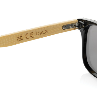 Logo trade corporate gift photo of: Prism RCS recycled plastic sunglasses with bamboo frame