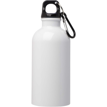 Logo trade advertising products picture of: Oregon 400 ml RCS certified single wall stainless steel water bottle with carabiner