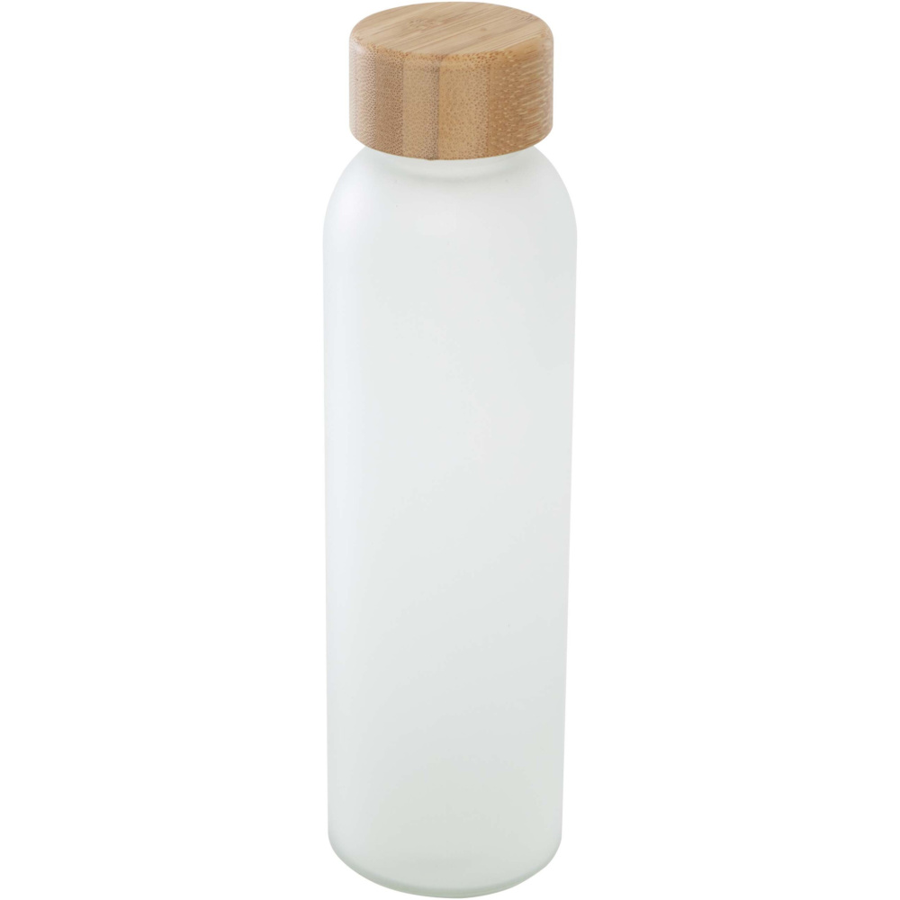Logo trade promotional gift photo of: Lume 500 ml matte soda lime glass bottle with bamboo lid