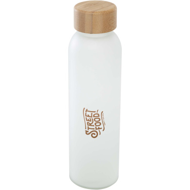 Logotrade promotional merchandise photo of: Lume 500 ml matte soda lime glass bottle with bamboo lid