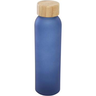 Logo trade advertising product photo of: Lume 500 ml matte soda lime glass bottle with bamboo lid