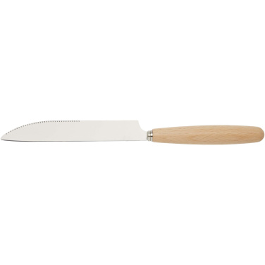 Logo trade advertising products picture of: Root 5-piece stainless steel and beech wood cutlery set
