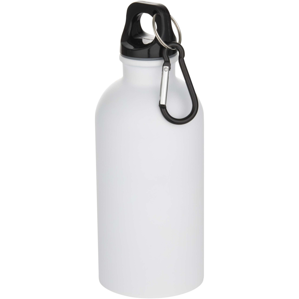 Logo trade corporate gifts picture of: Oregon 400 ml matte RCS recycled single wall stainless steel water bottle with carabiner