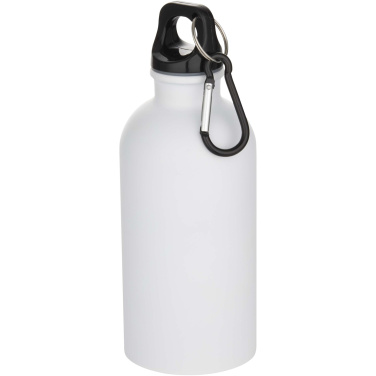 Logotrade advertising products photo of: Oregon 400 ml matte RCS recycled single wall stainless steel water bottle with carabiner