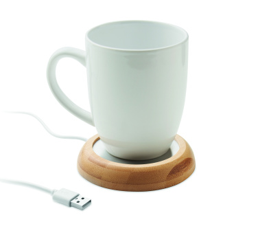 Logotrade promotional merchandise picture of: Bamboo mug warmer with USB