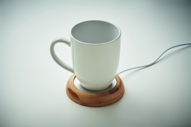 Logo trade advertising products image of: Bamboo mug warmer with USB