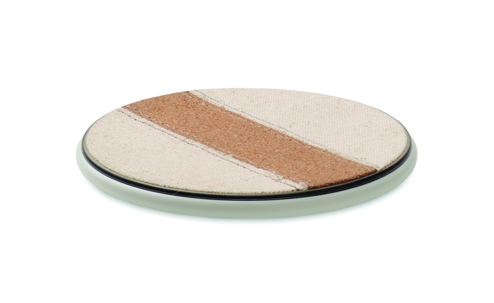 Logo trade corporate gifts image of: Cork wireless charger 15W