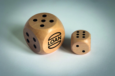 Logo trade promotional giveaway photo of: Schima wooden dice 3cm dia