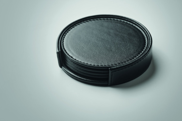 Logo trade promotional giveaway photo of: Set of 4 PU coasters