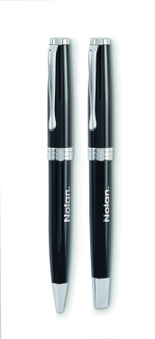 Logo trade business gifts image of: Ball pen and roller set