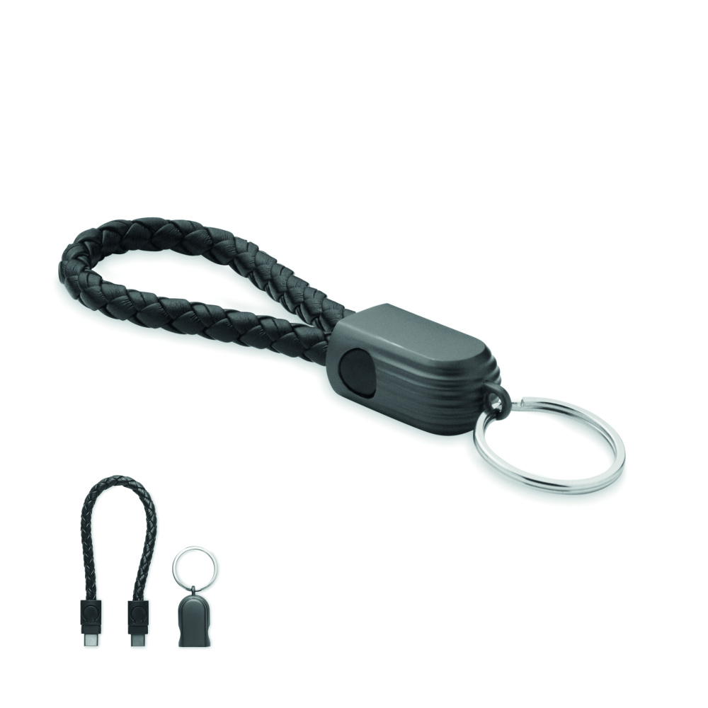Logo trade promotional products image of: Key ring loop cable type-C