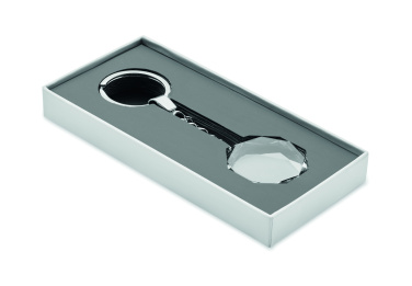 Logo trade promotional merchandise image of: Glass round award key ring