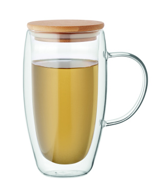 Logo trade corporate gifts picture of: Double wall glass mug 450ml