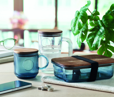 Logotrade promotional item picture of: Ribbed glass mug 300ml