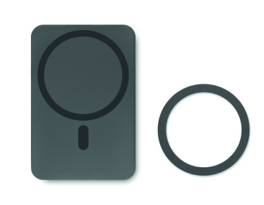 Logo trade promotional gifts picture of: Magnetic wireless charger 15W powerbank 5000 mAh