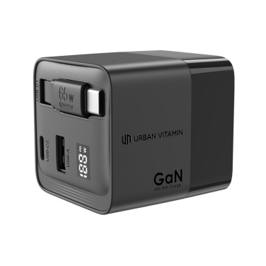 Logotrade advertising products photo of: Urban Vitamin Mendocino 65W GaN charger retractable cable
