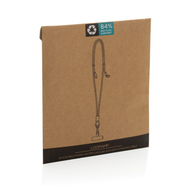 Logo trade promotional merchandise image of: LoopAmp RCS RPET adjustable phone cord with 60W cable
