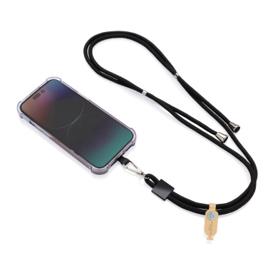 Logo trade promotional merchandise picture of: CarryLoop RCS recycled PET adjustable phone holder lanyard