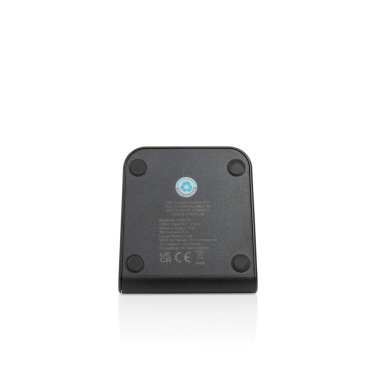 Logo trade promotional giveaways image of: VoltPerch RCS recycled plastic 15W magnetic wireless charger