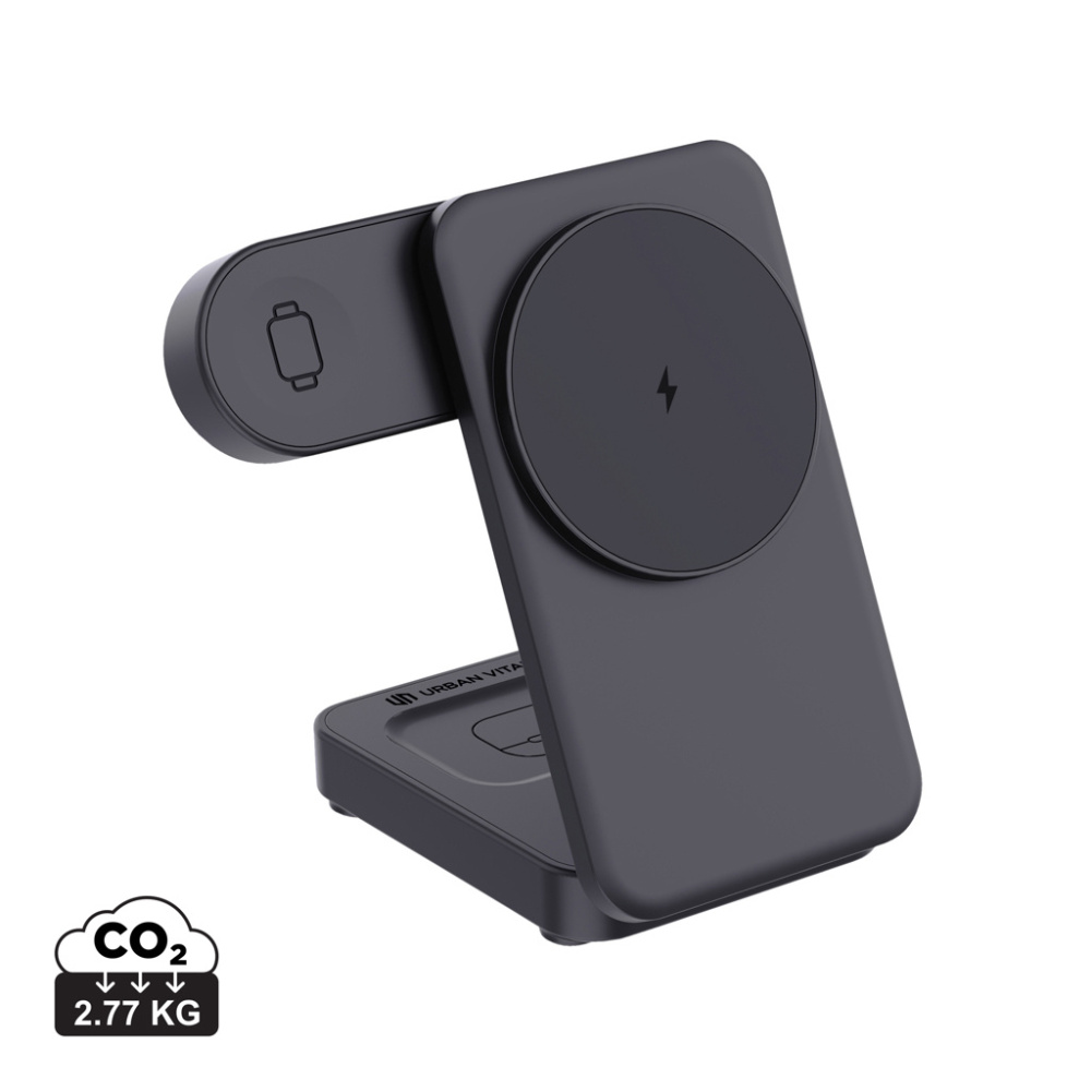 Logotrade promotional item picture of: Urban Vitamin Arcadia RCS rplastic 15W 3in1 magnetic charger