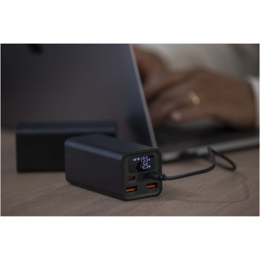 Logo trade promotional merchandise image of: Acamar 20.000 mAh 70W recycled aluminium laptop power bank