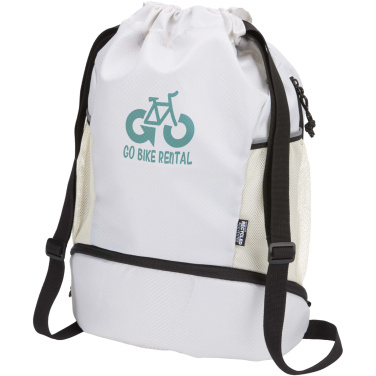 Logotrade promotional item picture of: Nomad GRS recycled sports drawstring bag with bottom compartment 18L