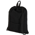Bear GRS recycled sherpa drawstring backpack 9L, Solid black