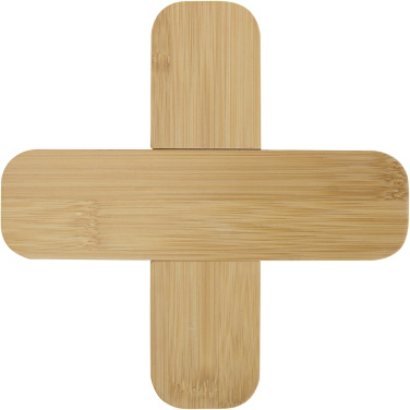 Logo trade advertising products picture of: Croc bamboo trivet - large