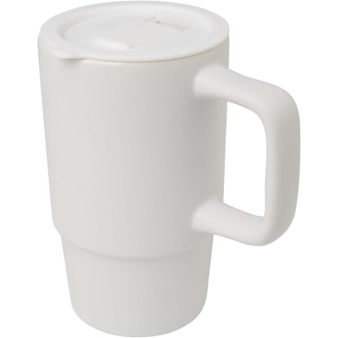 Logo trade promotional products picture of: Carter 450 ml ceramic mug with plastic lid