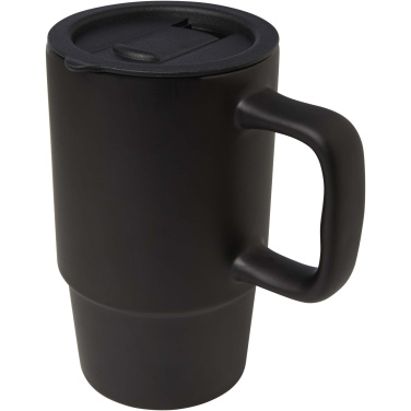 Logo trade corporate gifts image of: Carter 450 ml ceramic mug with plastic lid