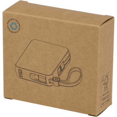 Logo trade promotional products image of: Acrux 10.000 mAh 35W tablet power bank with built in Type-C cable - made from recycled plastic