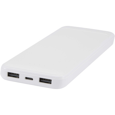 Logo trade promotional gifts picture of: Adhil 10.000 mAh 10W recycled plastic power bank with 2 built-in cables